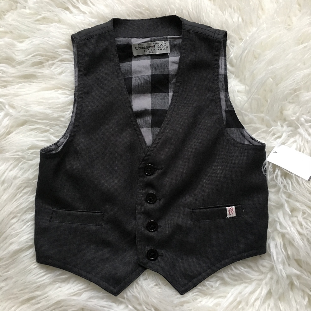 NWT Toddler Black Suit Vest